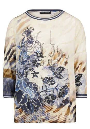 BETTY BARCLAY Women's Beige T-Shirt with Print and Rhinestones (5)