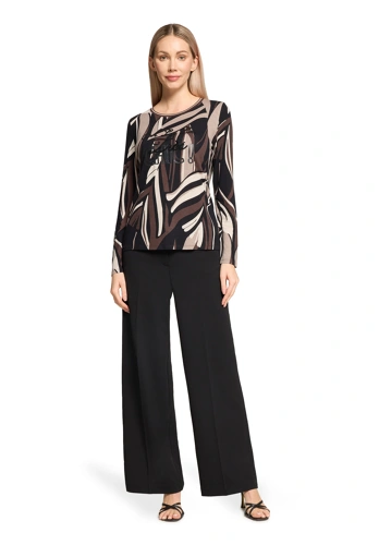 BETTY BARCLAY women's t-shirt black patterned with sequins (2)