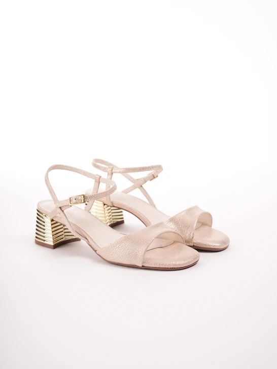 EPICA women's gold sandals with ankle strap
