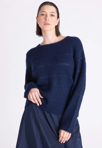 TUZZI NORDIC DUN Women's Sweater, Dark Blue