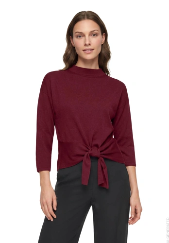 BETTY BARCLAY Women's Burgundy Sweater with Lurex and 3/4-Length Sleeves