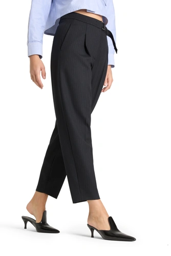 CAMBIO ELAINE women's trousers anthracite with stripe (3)