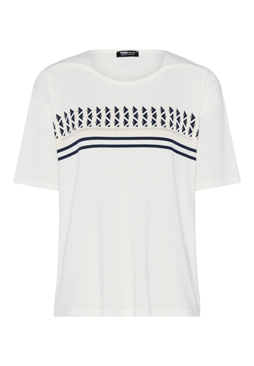 FRANK WALDER ladies shirt white with print