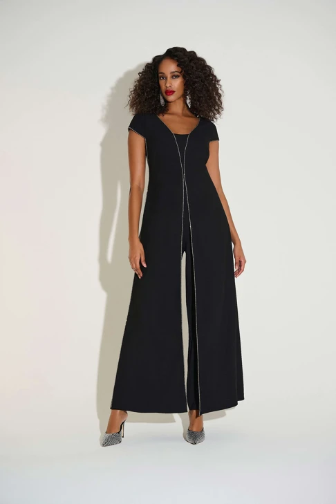 JOSEPH RIBKOFF ladies black jumpsuit with rhinestones