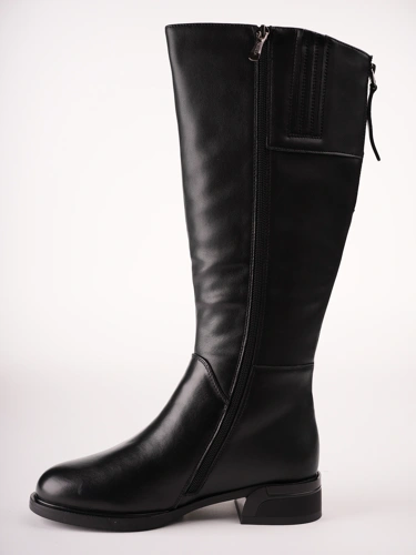 KARISMA Women's Black Leather Knee-High Boots (3)
