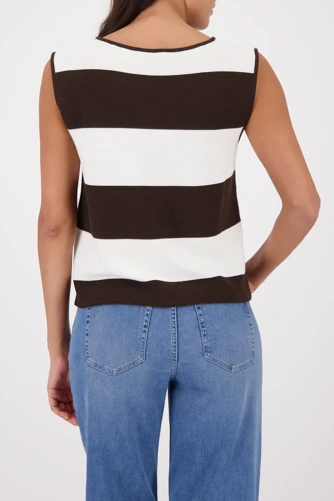 MONARI CAPE TOWN ladies vest brown and white yarn (1)