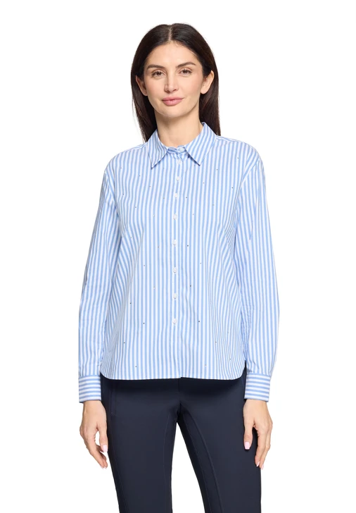 BETTY BARCLAY ladies shirt blue and white striped