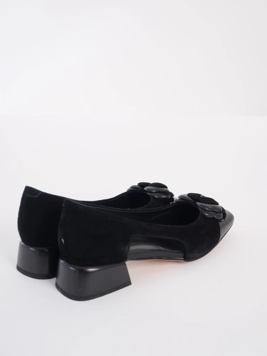EPICA ladies pumps black with decorative flower (1)