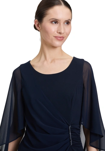 VERA MONT ladies dress dark blue with buckle (3)