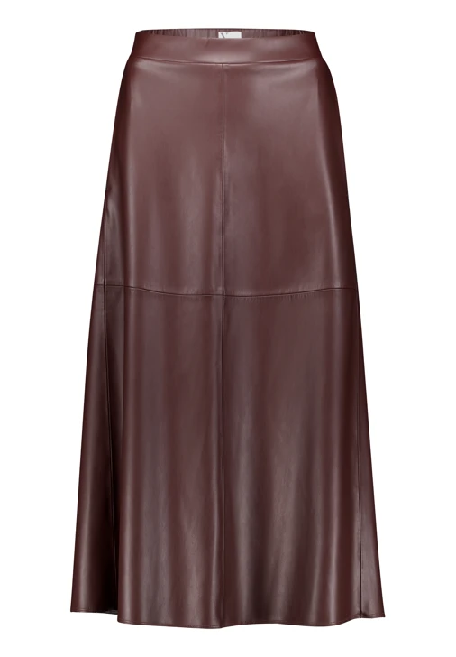 VERA MONT Women's Brown Faux Leather Skirt