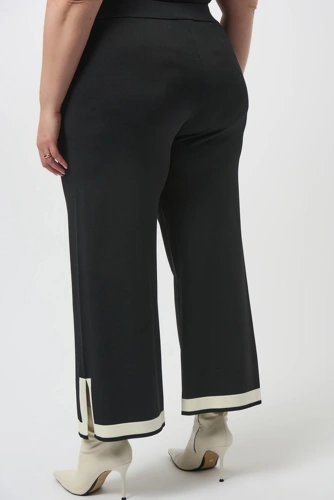 JOSEPH RIBKOFF women's black knitted trousers with colour blocks (5)