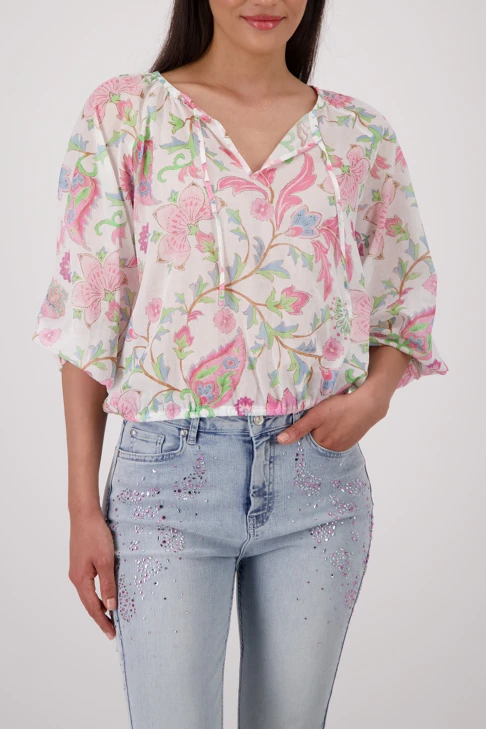 MONARI SEE YOU SUN ladies blouse white with flower print