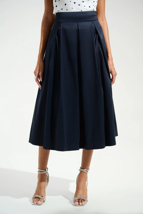 JOSEPH RIBKOFF women's skirt dark blue pleated