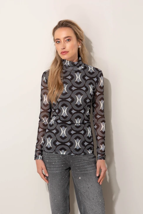CATNOIR Women's Mesh T-Shirt with Print