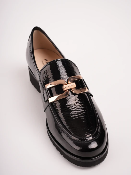 HASSIA ladies moccasins lacquered black