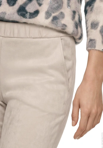 BETTY BARCLAY Women's Beige Velour Pants (3)