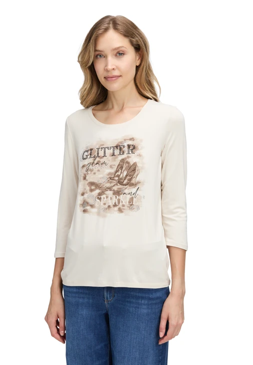BETTY BARCLAY women's shirt beige with rhinestones