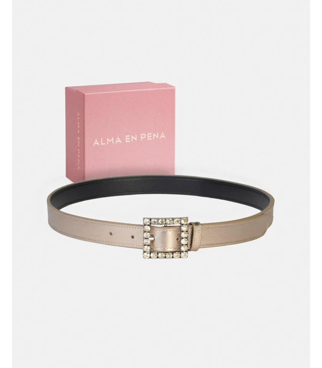ALMA EN PENA Women's Belt, Beige