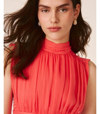 ALMA EN PENA Women's Long Dress, Coral (5)