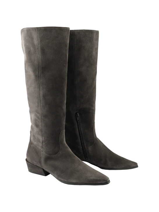 HOGL Women's Suede Horse-Print Boots, Gray