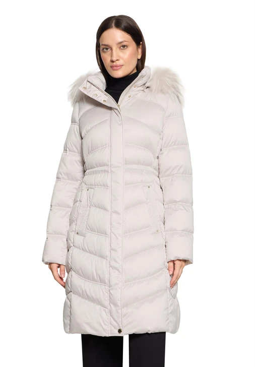 BETTY BARCLAY Women's Quilted Coat, Cream