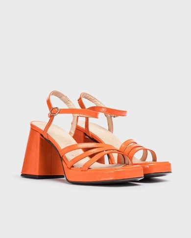 WONDERS women's platform sandals orange (2)