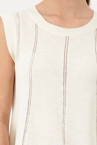 MONARI ITALY women's light beige sleeveless sweater (3)