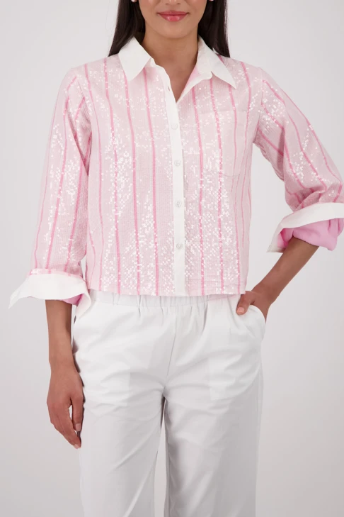MONARI SEE YOU SUN Women's Pink Shirt with Sequins