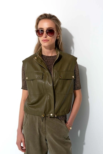CATNOIR women's khaki leather vest (1)