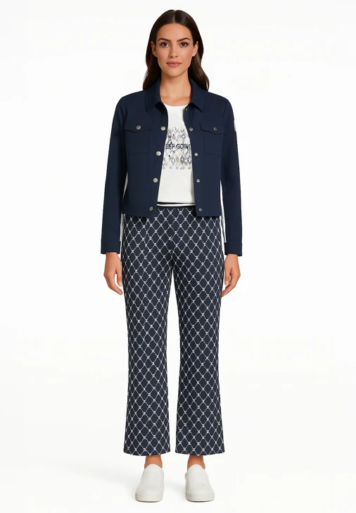 BETTY BARCLAY ladies trousers blue and white