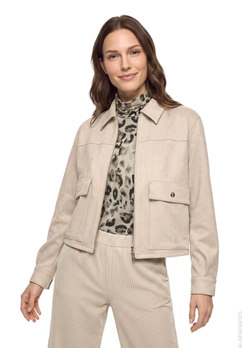 BETTY BARCLAY Women's Beige Velour Jacket