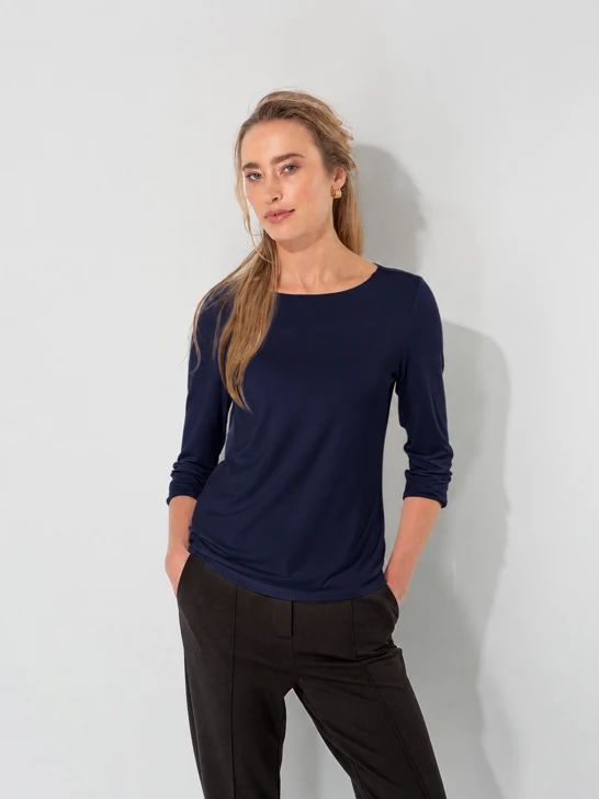 CATNOIR Women's Dark Blue 3/4-Sleeve T-Shirt