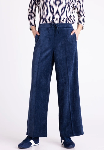 TUZZI NORDIC DUN Women's Wide-Leg Corduroy Pants, Dark Blue