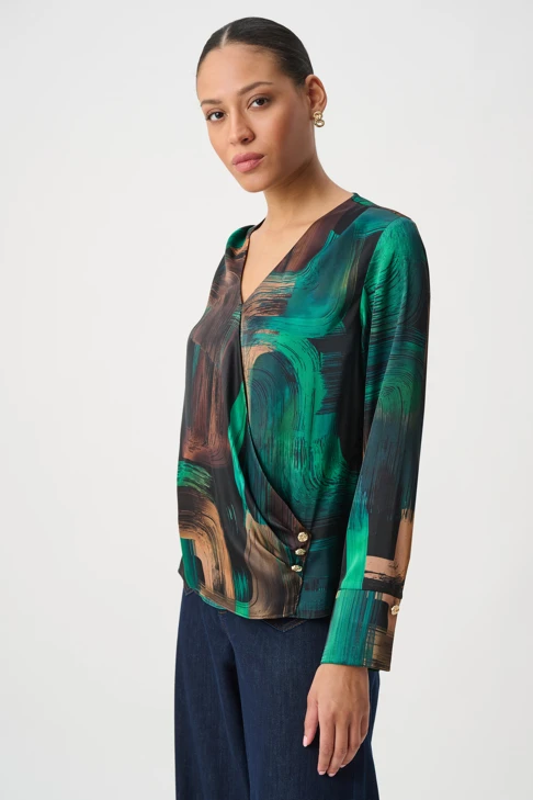 JOSEPH RIBKOFF Women's Blouse, Green