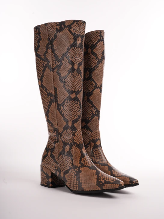 WONDERS women's boots snake pattern brown