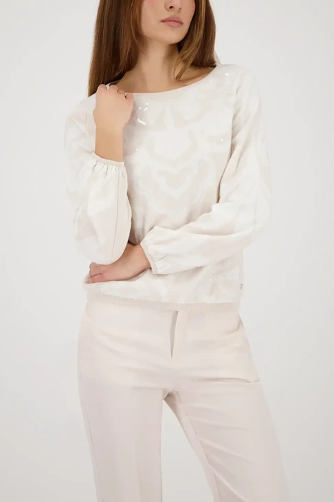 MONARI LIGHT LUXURY ladies sweater beige with sequins