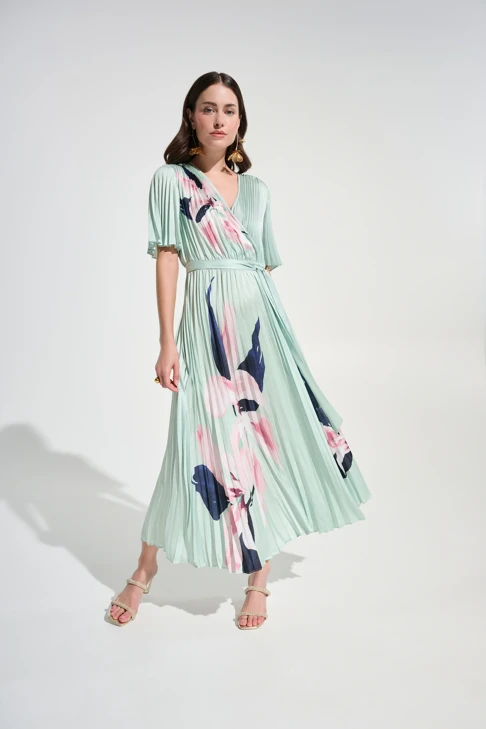 JOSEPH RIBKOFF women's mint mint dress with a print of a lilac flower