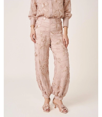 ALMA EN PENA Women's Beige Floral Pants (2)