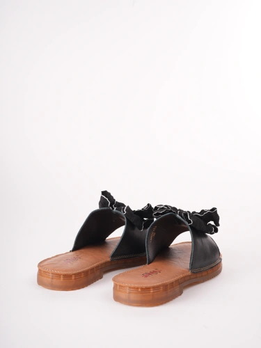 PASS ladies slippers black with bow (2)