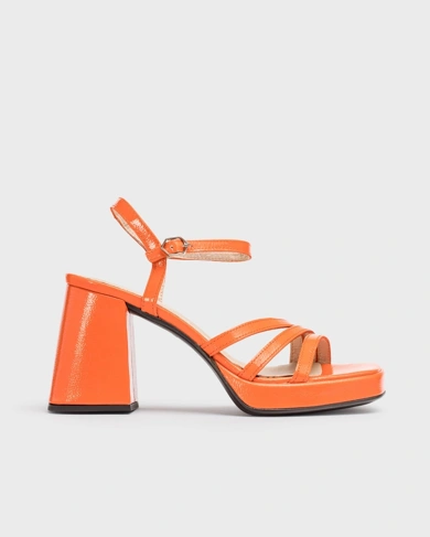 WONDERS women's platform sandals orange (1)