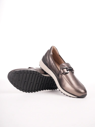 CAPRICE women's metallic grey loafers (4)