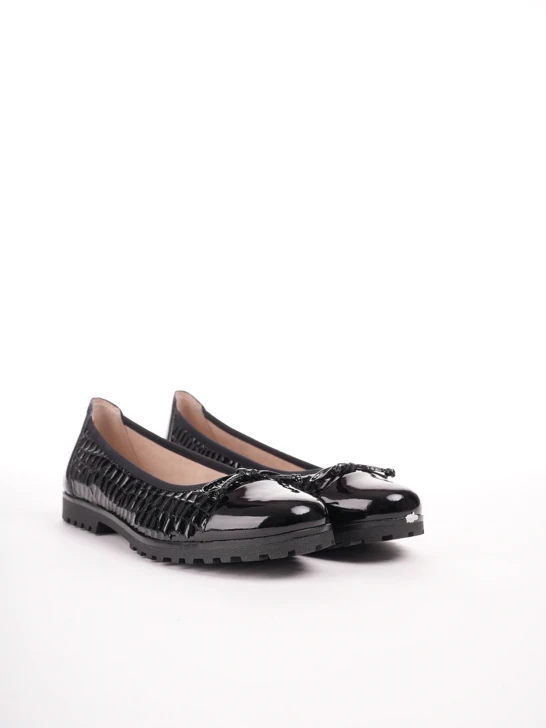 CAPRICE women's ballerinas croco lacquer black