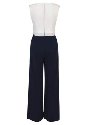VERA MONT women's jumpsuit white and blue (6)