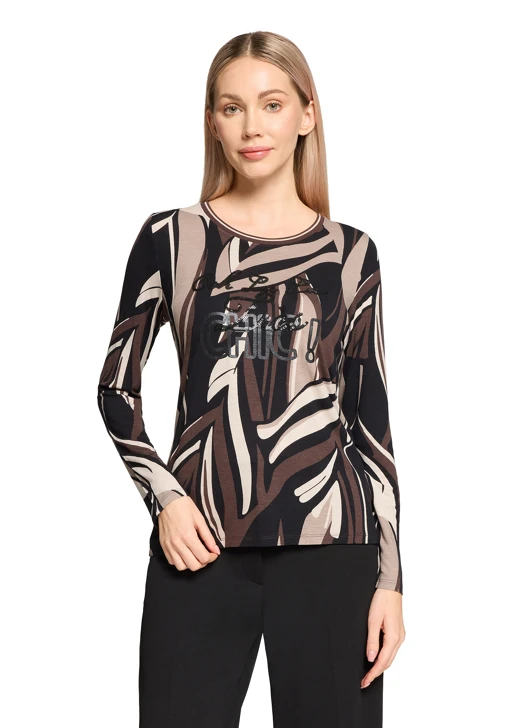 BETTY BARCLAY women's t-shirt black patterned with sequins