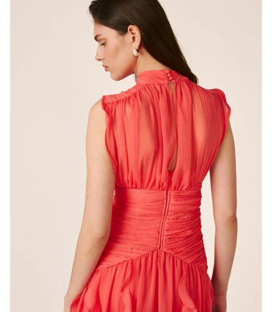 ALMA EN PENA Women's Long Dress, Coral (8)