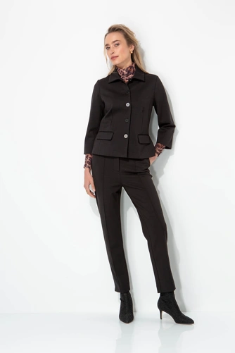 CATNOIR Women's Black Solid Jersey Blazer (9)