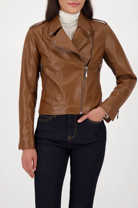 MONARI CIAO BELLA ladies jacket brown leatherette