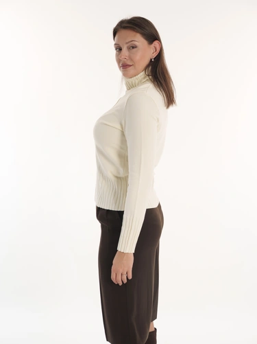 ERNST FABER Women's Cream-Colored Lightweight Turtleneck (2)