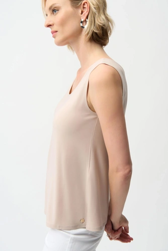 JOSEPH RIBKOFF women's tank top beige with round neck (2)