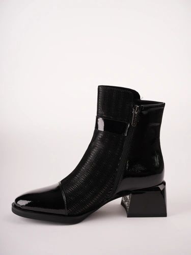 EPICA Women's Black Patent Leather Ankle Boots (3)